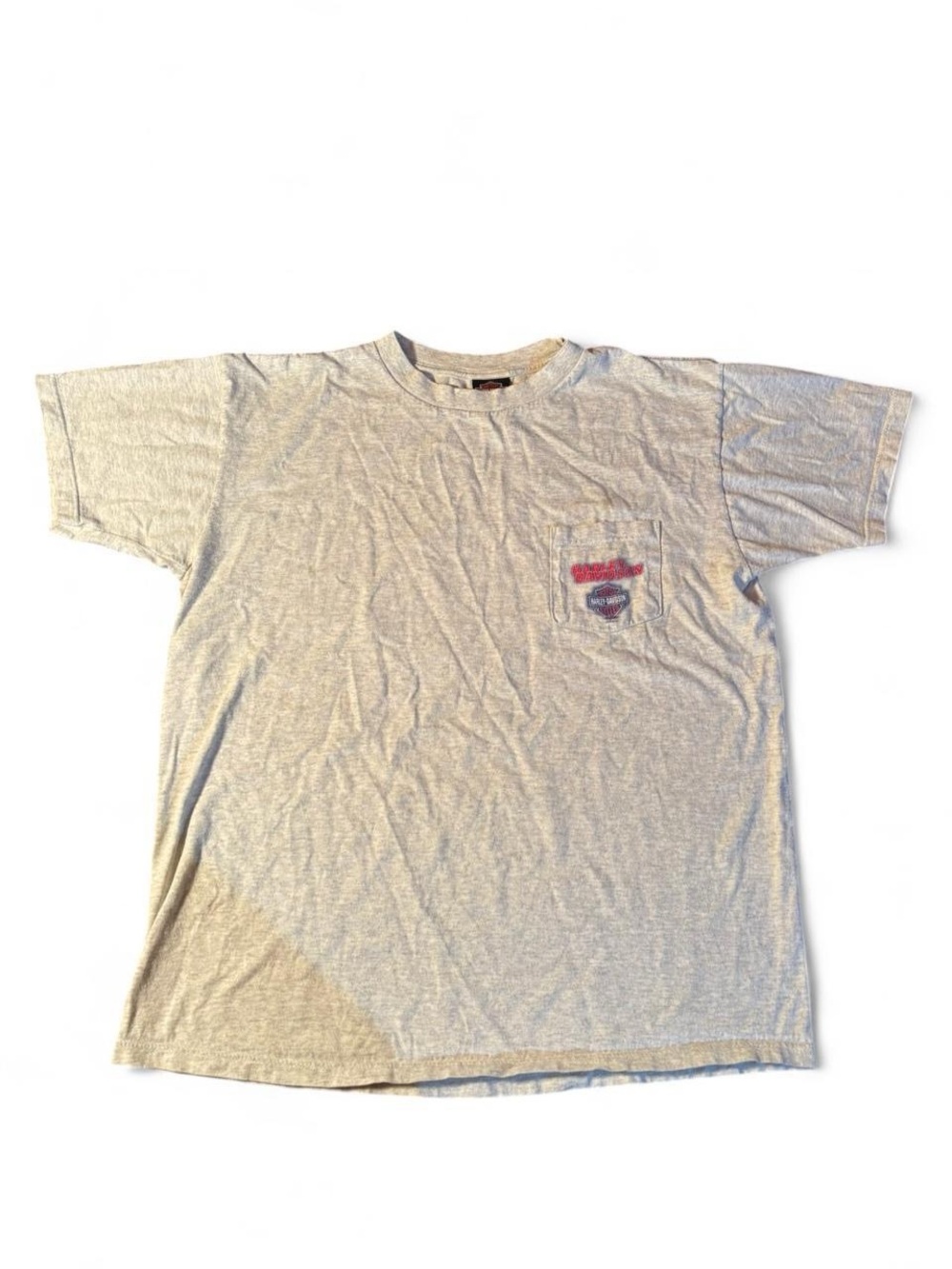 Harley Davidson Men's Gray Pocket T‑Shirt with Small Logo